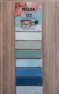 Выкраски Eskaro Moda Wood Aqua на ленте